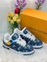 Louis Vuitton Trainer Sneaker – Monogram Denim Blue - Image 2